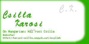 csilla karosi business card